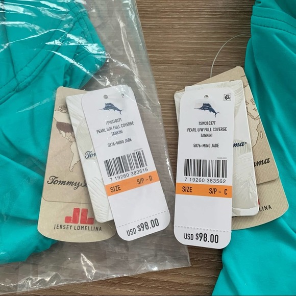 Tommy Bahama Pearl Underwire Full Coverage Tankini Top in Ming Jade - Picture 3 of 4